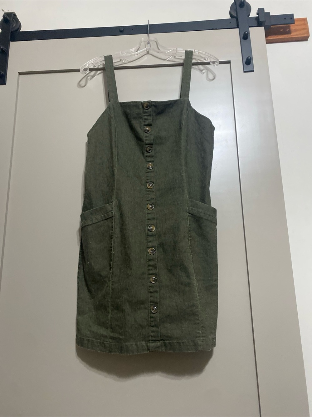 Style Rack Olive Mini Button-Front Dress